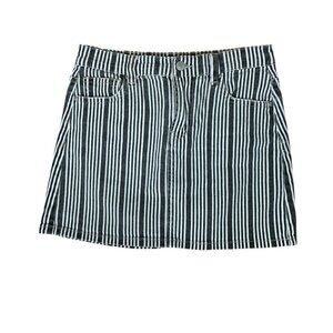 Super Cute SKY & SPARROW Tilly's Striped Denim Jean Jeans Mini Skirt Size Small